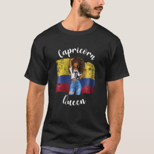 T-shirt Femen Capricorn Reine De Colombie Afro Colombia