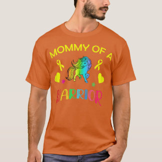 T-shirt Femen Mommy of a Warrior Childhood Cancer licorne