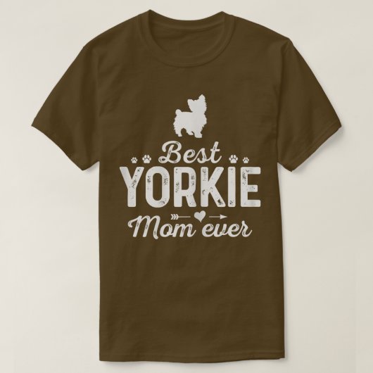 T-shirt Femen Yorkie Maman toujours Drôle Chien Mama Meill (Design devant)