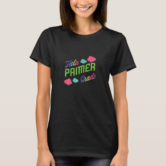 T-shirt Femens Grado 1 Hola Enseignante espagnole Maestra  (Devant)