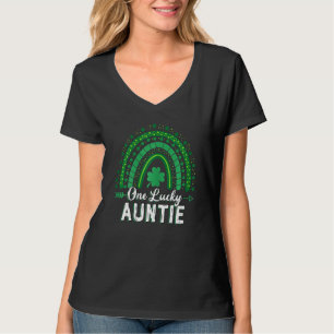 T-shirt Femens One Lucky Auntie Rainbow St Patrick's Day F