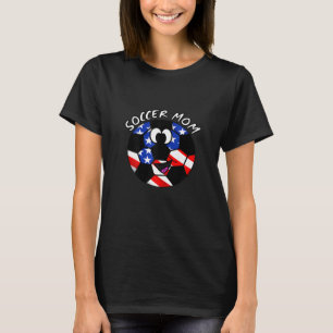 T-shirt Femens Soccer Maman 4 Juillet American Flag Ball U