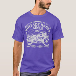 T-shirt Femens Vintage Racer Depuis 1971 Retro Motorbike M