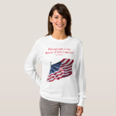 T-shirt féminin avec le drapeau américain (Devant entier)