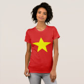 T-shirt féminin de la vedette jaune du drapeau vie (Devant entier)
