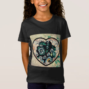 T-shirt féminin de style rétro Feminine Heart Art