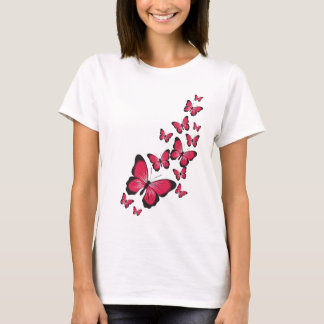 T-Shirt Féminin Esthétique Papillon Rouge