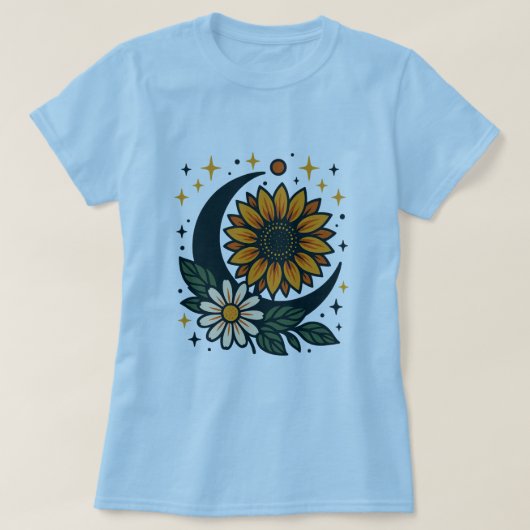 T-Shirt Féminin Fleur Céleste (Design devant)