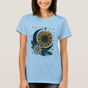T-Shirt Féminin Fleur Céleste