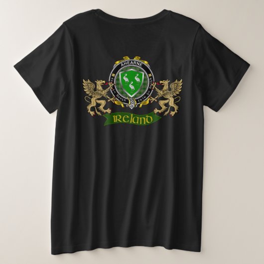 T-shirt féminin plus Ahearne Irish Shield (Design dos)
