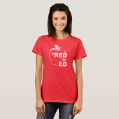 T-shirt féminin rouge pour Ed (Devant entier)