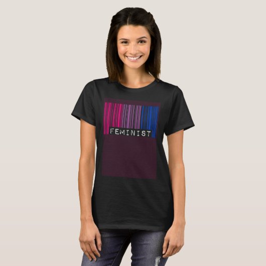 T-shirt Feminist Bisexual Pride Flag Barcode Pro Choice Fe (Devant entier)