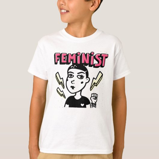 T-shirt Feminist Pop Art Girl (Devant)