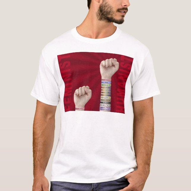 T-shirt Féministe contre l'humaniste (Devant)