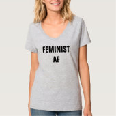 T-shirt féministe de V-cou d'AF (Devant)