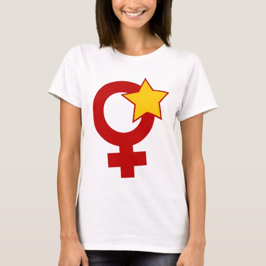 T-shirt Féministe rouge sur le bébé blanc - poupée (Devant)