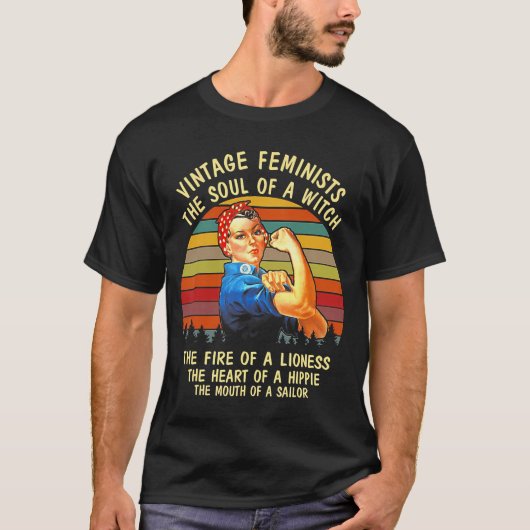 T-shirt Feministes L'Âme D'Une Sorcière Le Feu D'Un Liones (Devant)
