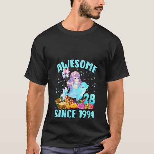 T-shirt Femme 28 Ans Sirène Awesome Depuis 1994 28t (Devant)