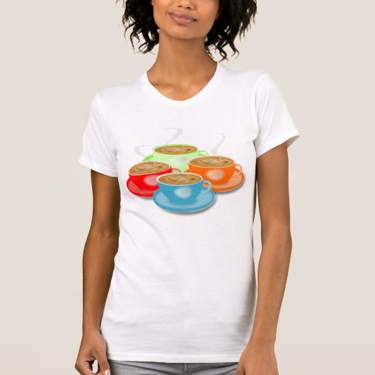T-shirt femme 4 tasses de café (Devant)