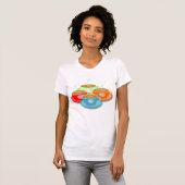 T-shirt femme 4 tasses de café (Devant entier)