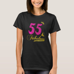 T-shirt Femme 55 Et Fabuleux Couronne Diamond Happy 55th B