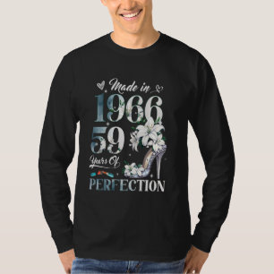 T-shirt Femme 59e anniversaire Floral Fabriqué en 1966 59