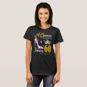 T-shirt Femme 60e anniversaire, reine 60 ans (Devant entier)
