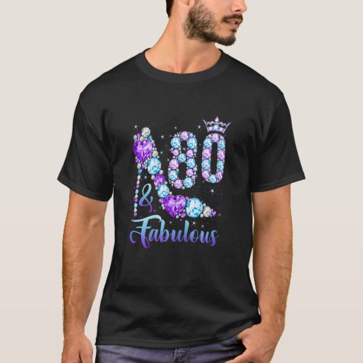 T-shirt Femme 80 & Fabuleux 80e anniversaire Diamond Crown (Devant)