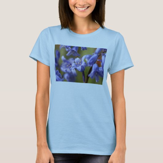 T-shirt femme à fleur bleue (Devant)