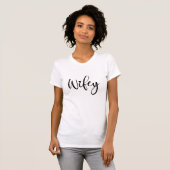 T-shirt Femme à script noir moderne blanc (Devant entier)