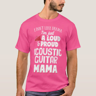 T-shirt Femme Acoustique Guitare Maman - Lourde Et Fier Ma