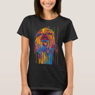T-shirt Femme africaine coolue Afro couleur visage peint J
