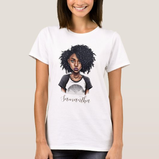 T-shirt Femme afro chic et classique (Devant)