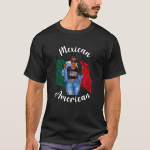 T-shirt Femme Afro Demi Américaine Demi Mexicaine Africain