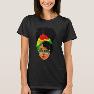 T-shirt Femme Afro foulard Nubian Melanin Popping noir