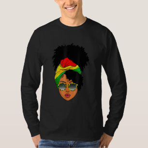 T-shirt Femme Afro foulard Nubian Melanin Popping noir