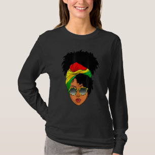 T-shirt Femme Afro foulard Nubian Melanin Popping noir