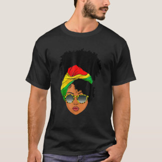 T-shirt Femme Afro foulard Nubian Melanin Popping noir