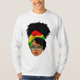 T-shirt Femme Afro foulard Nubian Melanin Popping noir