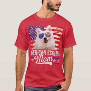 T-shirt Femme Américaine Eskimo Maman USA Drapeau Moth Pat
