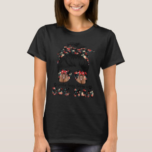 T-shirt Femme American Cocker Spaniel Maman Messy Bun Chev