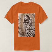 T-shirt Femme Amérindienne En Encre Noire Et Graphi (Design devant)