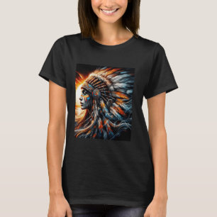 T-shirt Femme amérindienne guerrière indienne