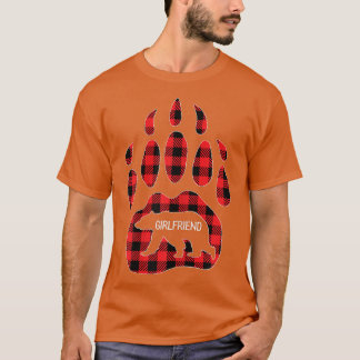 T-shirt Femme amie Ours Rouge Plaid Buffalo Girlfrien
