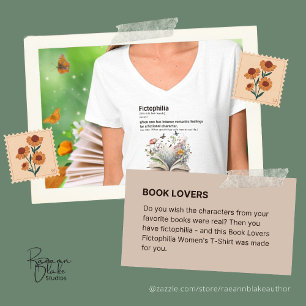 T-shirt femme amoureuse de livre Fictophilia