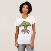 T-shirt femme arbre aux longues racines (Devant entier)