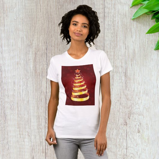 T-shirt femme arbre de Noël or