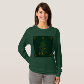 T-shirt femme arbre de Noël vert (Devant entier)