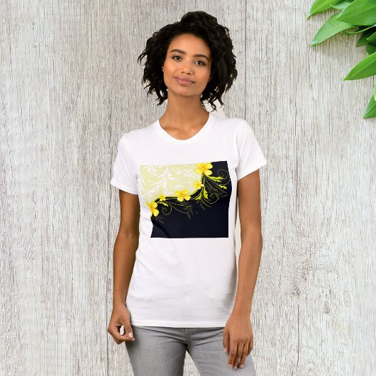 T-shirt femme Arrière - plan jaune