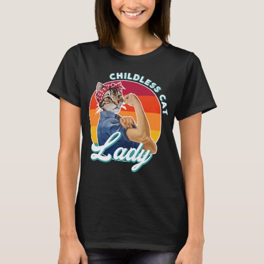 T-shirt Femme au chat sans enfant (Devant)